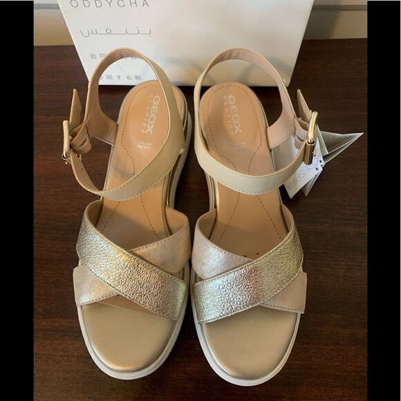 Geox leather piss lightweight waterproof wedge sandal size 10,5 nib - Picture 4 of 10